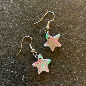Handmade clay star earrings